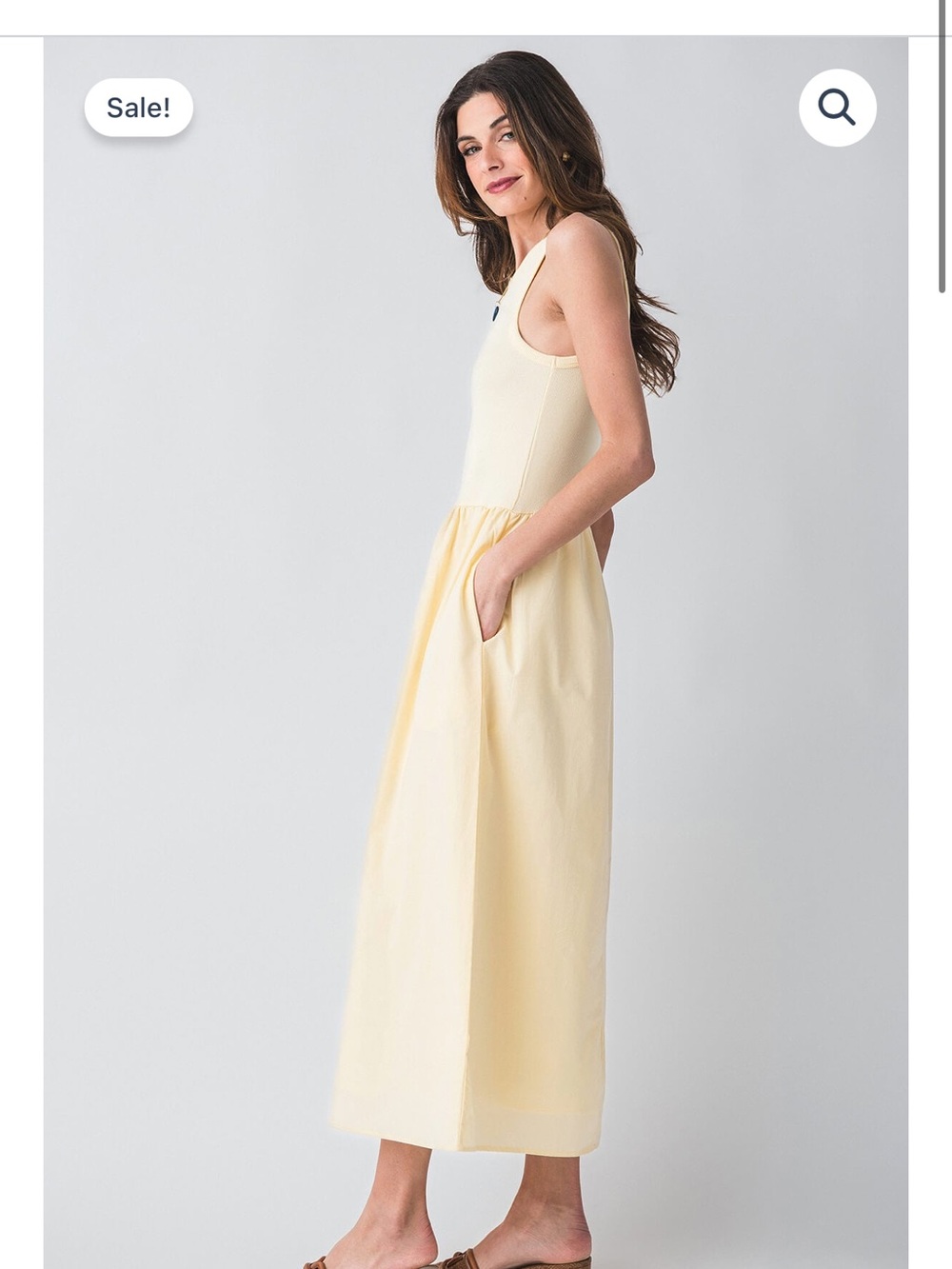 RD Style Pale Yellow Sleeveless Maxi Dress - Picture 3 of 4
